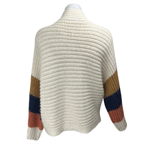 BB Dakota Block & Roll Multicolor Colorblock Chunky Knit Cardigan Sweater Size M - Picture 2 of 5